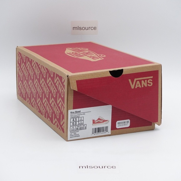 SLD NEW Vans Knu Skool Sneakers VN0009QCBJ1 Retro Color Pink/True White - Picture 7 of 7